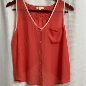 Margo & Sebastian Coral Sleeveless Top